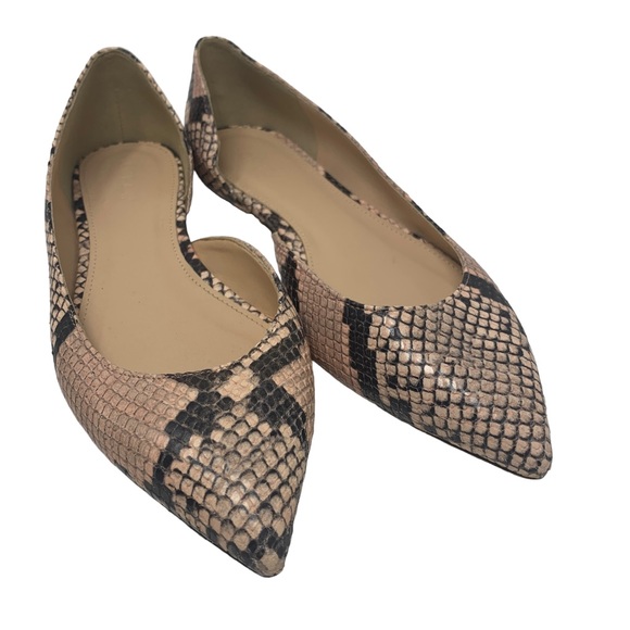 J.Crew Pink Snakeskin Pointed Toe Flats Women’s 7.5 - Picture 2 of 8